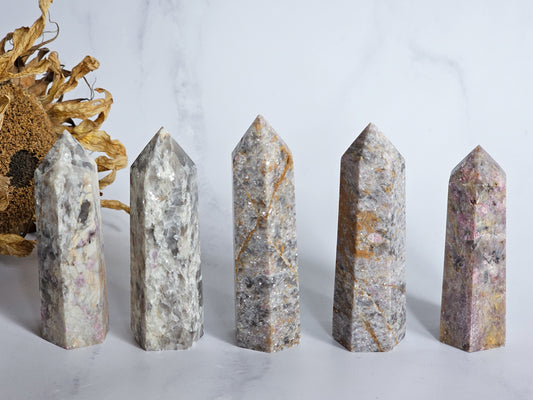 Lepidolite with Pink Tourmaline Towers